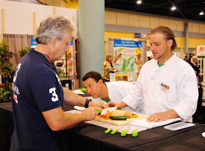 Culinary equipment companies provided guests hands-on demonstrations of their knives and kitchen tools.