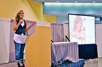 Krista Watterworth, host of HGTV's Save My Bath, hosted design seminars on the main stage in the afternoon on Saturday and Sunday.