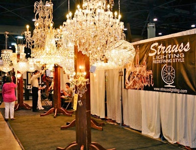 Strauss Lighting showcased its crystal chandelier collection in its booth space.