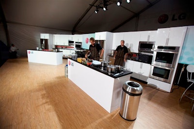 A demo kitchen included fully functional appliances from LG.
