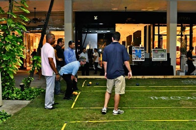 Guests could play boccie ball for free on the first-floor courts, or pay $10 to play target-style boccie ball on the second floor and get a chance to win prizes from Tiffany.