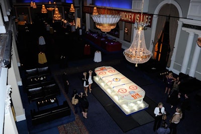 The ice table took 80 man hours to design and 20 man hours to set up on site in the Governor's Room at the Liberty Grand.