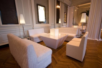 Heffernan Morgan created sleek, all-white lounge areas inside the history museum.