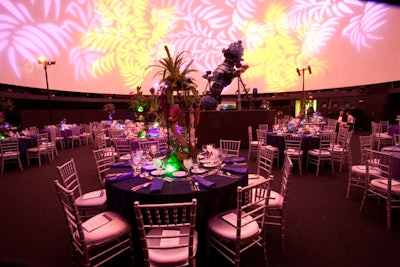 Some guests had dinner around the projector in the planetarium's Sky Theater.