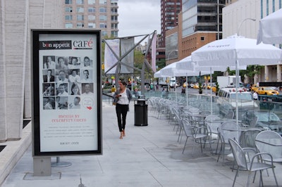 Opened on Sunday, the Bon Appétit Café at Lincoln Center will run through Thursday, September 16.