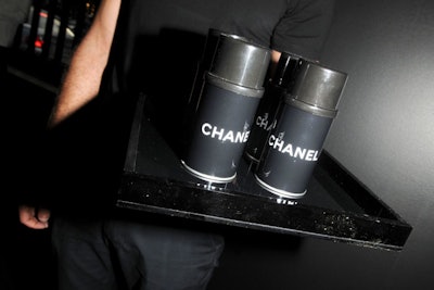 Guests could play with 30 Chanel-branded spray paint cans, which interacted with LED screens to make temporary graffiti.