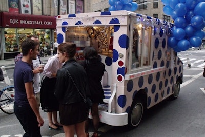 A truck parked outside the Ace Hotel acted as a store on wheels for Colette. The French retailer sold t-shirts, CD mixes, postcards, and other small items.