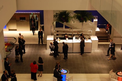 The opening-night party took place on four floors throughout the venue, with bars set up on each level.