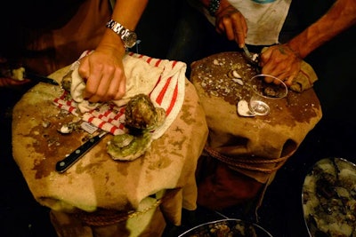 West Village jewelry store Crangi Family Project provided oyster-shucking for guests.