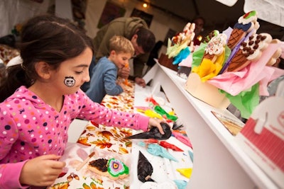 Kids' activities included a cookie-decorating station.