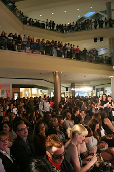 Hundreds of shoppers hit the Beverly Center in L.A. The West Hollywood shopping mall served as the city's official hub for the night's events and staged three live fashion shows.
