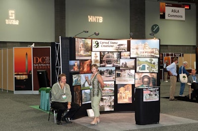 The 451 exhibitors included standard booths and larger product demo spaces.