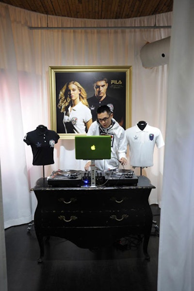 The Fila pop-up included a DJ booth, tucked into a nook at the rear of the room.