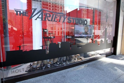 Kate Mazzuca, director of event marketing for Variety, worked with the visual team at Holt Renfrew to design a window display promoting the Variety Studio—the first installment of Variety.com's festival-filmmaker video series at the Toronto International Film Festival.