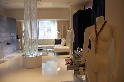 Pierrick Marcoux, public relations manager for Swarovski, helped stylists and visiting celebrities choose items for the red carpet at the Swarovski Fashion Suite, held for the fifth year at the Four Seasons Hotel.