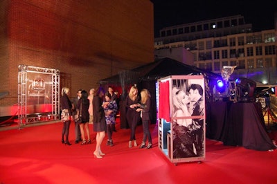 Guests at Festival Central could have their picture taken at a Guess-branded photo booth at the end of the red carpet after hitching a ride to the fourth-floor rooftop on an ET Canada-branded golf cart.