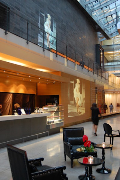 Marie Cazaux, promotions manager at Hello! Canada, had images of iconic Hollywood stars projected onto the walls of the atrium at the Royal Conservatory of Music.