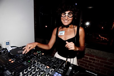 DJ Vaneska donned a pair of black-rimmed glasses for a Revenge of the Nerds-themed party to mark the opening of Ubisoft's new video-game development studio in Toronto.
