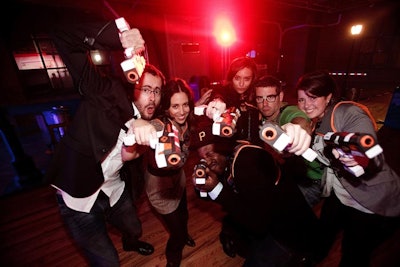 Guests at the Ubisoft party, held September 12, played Battle Tag (a laser tag game) at the event.