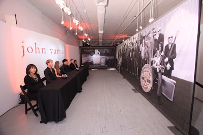 Attendees at the Varvatos bash checked in at the Morrison Hotel Gallery space, which also housed the step-and-repeat for photographers and a media pit for celebrity interviews.