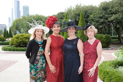 Most guests wore hats to the party, which is informally known as the 'hat luncheon.'