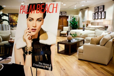Blown-up images of the September issue, which highlights home design and entertaining, decorated the showroom floor.