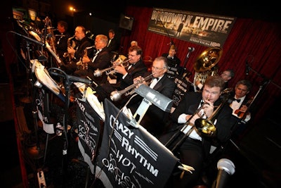 The lively 11-piece Crazy Rhythm Hot Society Orchestra played for the crowd.