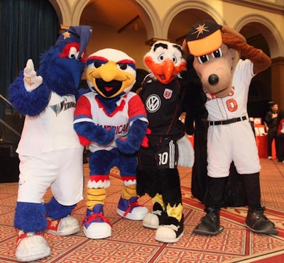 All of the local sports mascots were on hand to interact with the guests.