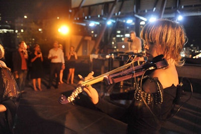 DJ Mia Moretti and electric violinist Caitlin Moe performed on the roof.