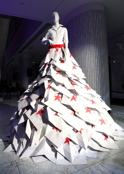 After-party decor included a dress made from Macy's shopping bags.