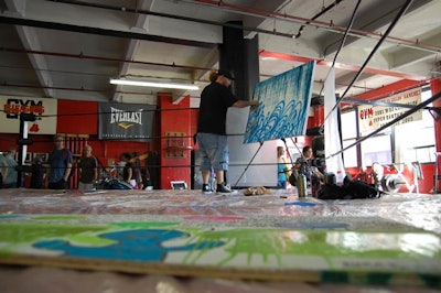 The festival included events from many first-time participants, including Mighty Tanaka gallery owner Alex Emmart's 'The Rumble Room: Street Art Battles' at Gleason's Gym. The Saturday afternoon visual art program pitted street artists like 2Esae (Mike Baca, pictured) and SKI (Fernando Romero) against each other inside a boxing ring. Other artists included Abe Lincoln Jr. and Royce Bannon.