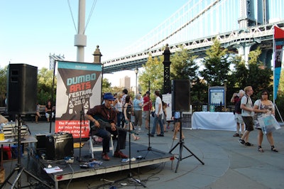 One Dream Sound helped make the Sidewalk Series outdoor music performances possible. The series, sponsored by Avalon Fort Greene, put a number of musicians on the street, including one at the corner of Main and Plymouth Streets (pictured).