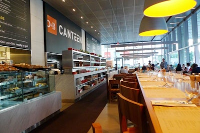 On the ground floor, O&B Canteen is a casual, fresh market café with a grab-and-go counter. The restaurant seats 120 inside and 60 on a patio.