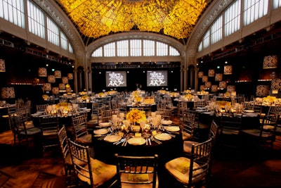 This year McGraw-Hill's Eileen Gabriele, producer Laura Breitenbach, and designer Carolyn Bakula chose a Versailles-style decor scheme with a black, white, and yellow color palette.