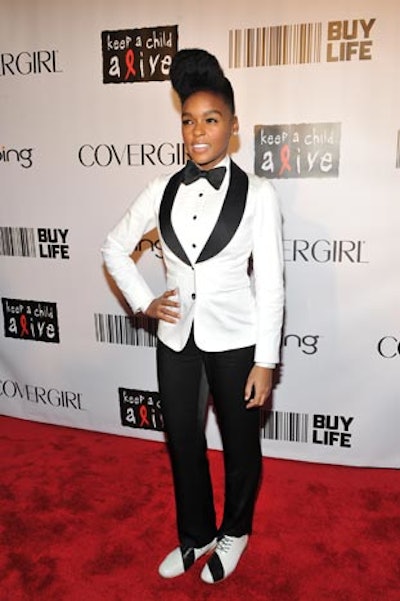 The big attractions at Keep a Child Alive's Black Ball may have been the roster of performers, which this year included Janelle Monáe (pictured), but the organizers also wanted to draw donations, so they added the new campaign's bar code to the step-and-repeat.