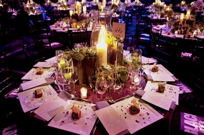 Producers also wanted to keep the dinner free from distractions, but hid the bar codes in various places, including on sticks in the centerpieces and in the programs.