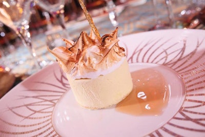 Design Cuisine Caterers served a limoncello semifreddo timbale for dessert.