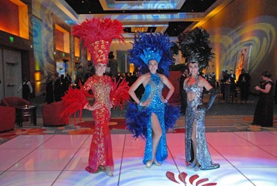 Performers from Hardrive Productions posed for photos with guests at the reception.