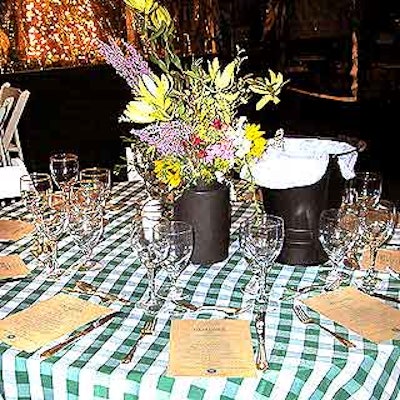 For the opening night party for Oklahoma!, event production company Tobak-Dantchik and decor firm Susan Edgar Designs put out gingham-checked tablecloths on the tables at Tavern on the Green.