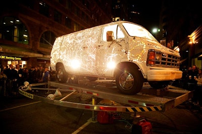 Kim Adams of Toronto lit up a rotating 1996 Dodge Ram van for an installation called 'Auto Lamp.'