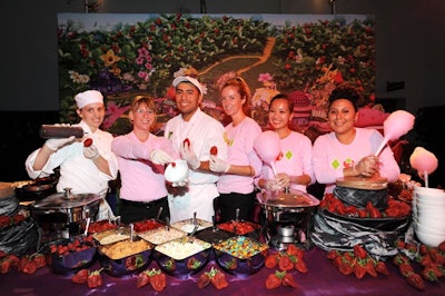 A strawberry shortcake station from Global Cuisine by Gary Arabia was among the interactive offerings.