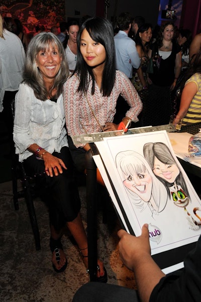 A caricature artist drew guests' likenesses.