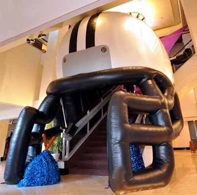 Guests entered the event through a giant inflatable football helmet.