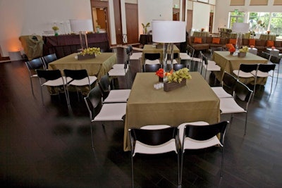 The multipurpose room, the largest event space, can seat groups as large as 300.