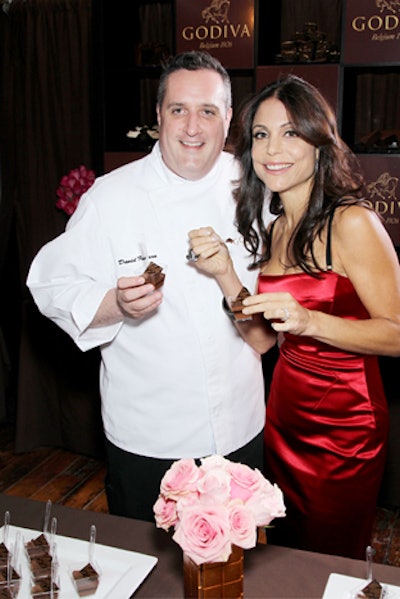 Expanding on last year's efforts, Godiva Chocolatier used the 2010 festival to give consumers more time to interact with its chef David Funaro (pictured, left). Funaro not only appeared at Saturday's late-night dessert tasting Sweet, but also hosted a chocolate and wine pairing on Sunday.