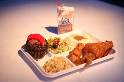 For The Twilight Saga: Eclipse premiere in Los Angeles, Along Came Mary served lunch trays with fried chicken and mashed potatoes as a nod to the movie's high school cafeteria.