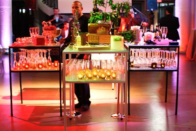 Washington's Design Cuisine offers a champagne bar with four stations offering add-ins such as liquors, fruit, herbs, and edible accompaniments.