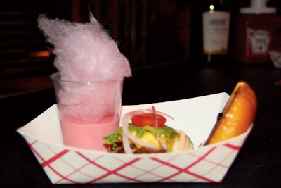 At the South Beach Food & Wine Festival's Burger Bash, Washington's Good Stuff Eatery served a bacon cheeseburger with a pink cotton candy-topped milk shake.