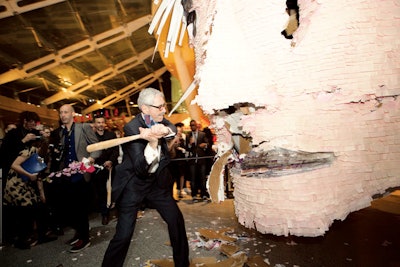 At the Brooklyn Museum's most recent Brooklyn Ball, Rubell filled a 20-foot-tall pinata of Andy Warhol's head with Hostess products for dessert.