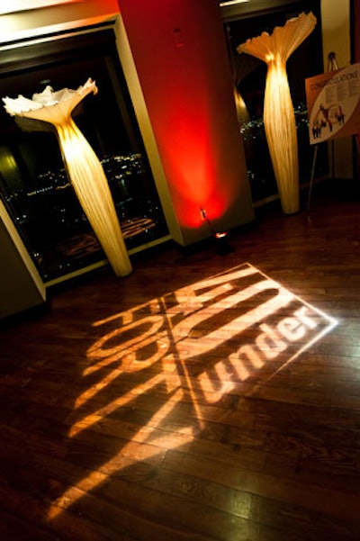 Lighting was a focal point of the evening, with '40 Under 40' projections throughout the venue.